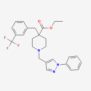 ethyl 1-[(1-phenyl-1H-pyrazol-4-yl)methyl]-4-[3-(trifluoromethyl)benzyl]-4-piperidinecarboxylate