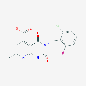 molecular formula C18H15ClFN3O4 B5078042 methyl 3-(2-chloro-6-fluorobenzyl)-1,7-dimethyl-2,4-dioxo-1,2,3,4-tetrahydropyrido[2,3-d]pyrimidine-5-carboxylate 