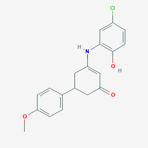 3-[(5-chloro-2-hydroxyphenyl)amino]-5-(4-methoxyphenyl)-2-cyclohexen-1-one