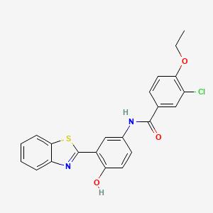 molecular formula C22H17ClN2O3S B5078093 N-[3-(1,3-benzothiazol-2-yl)-4-hydroxyphenyl]-3-chloro-4-ethoxybenzamide 