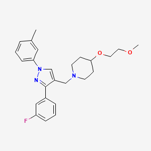 1-{[3-(3-fluorophenyl)-1-(3-methylphenyl)-1H-pyrazol-4-yl]methyl}-4-(2-methoxyethoxy)piperidine