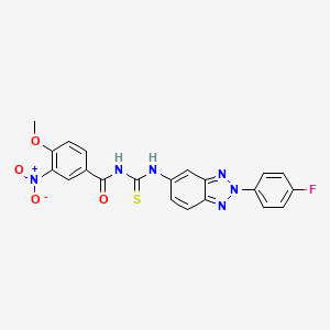 N-[[2-(4-fluorophenyl)benzotriazol-5-yl]carbamothioyl]-4-methoxy-3-nitrobenzamide