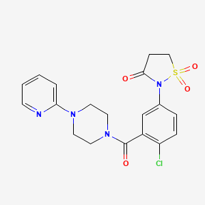 molecular formula C19H19ClN4O4S B5078134 2-{4-chloro-3-[4-(pyridin-2-yl)piperazine-1-carbonyl]phenyl}-1lambda6,2-thiazolidine-1,1,3-trione 