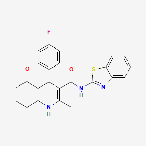 N-(1,3-benzothiazol-2-yl)-4-(4-fluorophenyl)-2-methyl-5-oxo-4,6,7,8-tetrahydro-1H-quinoline-3-carboxamide