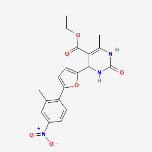 molecular formula C19H19N3O6 B5078211 ethyl 6-methyl-4-[5-(2-methyl-4-nitrophenyl)-2-furyl]-2-oxo-1,2,3,4-tetrahydro-5-pyrimidinecarboxylate 