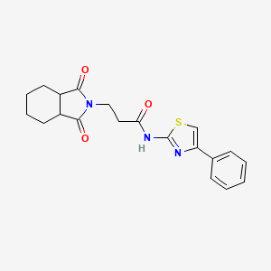 3-(1,3-dioxooctahydro-2H-isoindol-2-yl)-N-(4-phenyl-1,3-thiazol-2-yl)propanamide