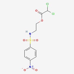 molecular formula C10H10Cl2N2O6S B5078279 2-{[(4-nitrophenyl)sulfonyl]amino}ethyl dichloroacetate 