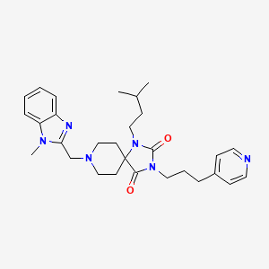 8-[(1-methyl-1H-benzimidazol-2-yl)methyl]-1-(3-methylbutyl)-3-[3-(4-pyridinyl)propyl]-1,3,8-triazaspiro[4.5]decane-2,4-dione