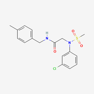 molecular formula C17H19ClN2O3S B5078309 N~2~-(3-chlorophenyl)-N~1~-(4-methylbenzyl)-N~2~-(methylsulfonyl)glycinamide 