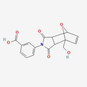 molecular formula C16H13NO6 B5078319 3-[1-(hydroxymethyl)-3,5-dioxo-10-oxa-4-azatricyclo[5.2.1.0~2,6~]dec-8-en-4-yl]benzoic acid CAS No. 358731-38-1