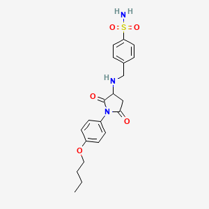 molecular formula C21H25N3O5S B5078325 4-({[1-(4-butoxyphenyl)-2,5-dioxo-3-pyrrolidinyl]amino}methyl)benzenesulfonamide 