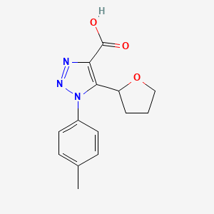 molecular formula C14H15N3O3 B5078331 1-(4-methylphenyl)-5-(tetrahydro-2-furanyl)-1H-1,2,3-triazole-4-carboxylic acid 