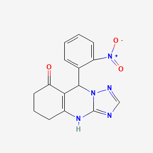 molecular formula C15H13N5O3 B5078338 9-(2-nitrophenyl)-5,6,7,9-tetrahydro[1,2,4]triazolo[5,1-b]quinazolin-8(4H)-one 