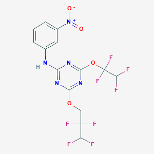 molecular formula C14H9F8N5O4 B5078393 N-(3-nitrophenyl)-4-(1,1,2,2-tetrafluoroethoxy)-6-(2,2,3,3-tetrafluoropropoxy)-1,3,5-triazin-2-amine 