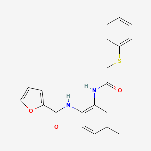 molecular formula C20H18N2O3S B5078415 N-(4-methyl-2-{[(phenylthio)acetyl]amino}phenyl)-2-furamide 