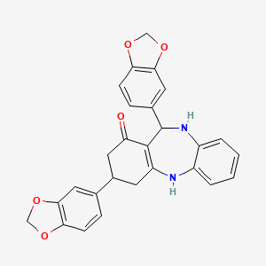 10,14-bis(2H-1,3-benzodioxol-5-yl)-2,9-diazatricyclo[9.4.0.0(3),?]pentadeca-1(11),3(8),4,6-tetraen-12-one