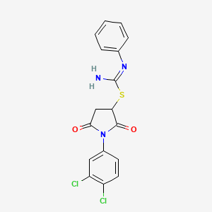 molecular formula C17H13Cl2N3O2S B5078457 1-(3,4-dichlorophenyl)-2,5-dioxo-3-pyrrolidinyl N'-phenylimidothiocarbamate 