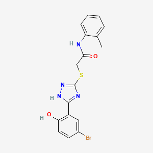 2-{[5-(5-bromo-2-hydroxyphenyl)-4H-1,2,4-triazol-3-yl]thio}-N-(2-methylphenyl)acetamide