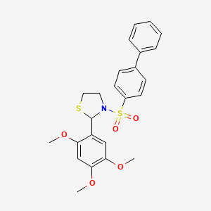 3-(4-biphenylylsulfonyl)-2-(2,4,5-trimethoxyphenyl)-1,3-thiazolidine