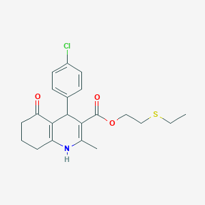 2-(ethylthio)ethyl 4-(4-chlorophenyl)-2-methyl-5-oxo-1,4,5,6,7,8-hexahydro-3-quinolinecarboxylate