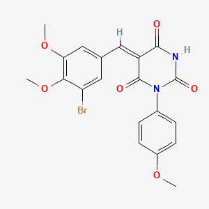 molecular formula C20H17BrN2O6 B5078608 5-(3-bromo-4,5-dimethoxybenzylidene)-1-(4-methoxyphenyl)-2,4,6(1H,3H,5H)-pyrimidinetrione 