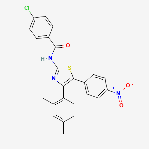 molecular formula C24H18ClN3O3S B5078614 4-chloro-N-[4-(2,4-dimethylphenyl)-5-(4-nitrophenyl)-1,3-thiazol-2-yl]benzamide 