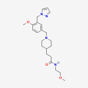 N-(2-methoxyethyl)-3-{1-[4-methoxy-3-(1H-pyrazol-1-ylmethyl)benzyl]-4-piperidinyl}propanamide