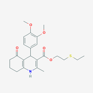 2-(ethylthio)ethyl 4-(3,4-dimethoxyphenyl)-2-methyl-5-oxo-1,4,5,6,7,8-hexahydro-3-quinolinecarboxylate