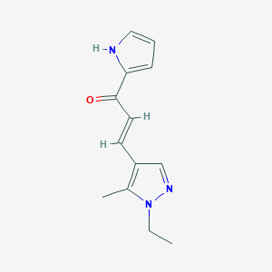 molecular formula C13H15N3O B507864 3-(1-Ethyl-5-methyl-1H-pyrazol-4-yl)-1-(1H-pyrrol-2-yl)-propenone CAS No. 492426-52-5