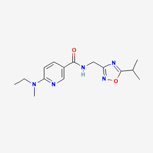 6-[ethyl(methyl)amino]-N-[(5-isopropyl-1,2,4-oxadiazol-3-yl)methyl]nicotinamide