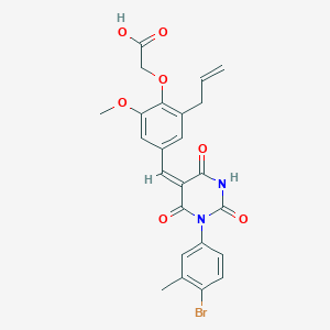 (2-allyl-4-{[1-(4-bromo-3-methylphenyl)-2,4,6-trioxotetrahydro-5(2H)-pyrimidinylidene]methyl}-6-methoxyphenoxy)acetic acid