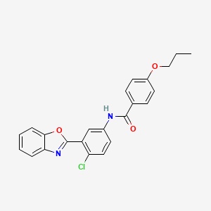 molecular formula C23H19ClN2O3 B5078686 N-[3-(1,3-benzoxazol-2-yl)-4-chlorophenyl]-4-propoxybenzamide 