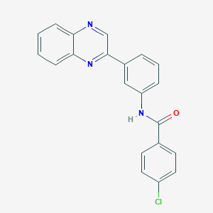 4-chloro-N-[3-(2-quinoxalinyl)phenyl]benzamide