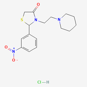 2-(3-nitrophenyl)-3-[2-(1-piperidinyl)ethyl]-1,3-thiazolidin-4-one hydrochloride