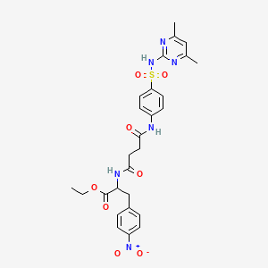 ethyl N-{4-[(4-{[(4,6-dimethyl-2-pyrimidinyl)amino]sulfonyl}phenyl)amino]-4-oxobutanoyl}-4-nitrophenylalaninate