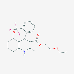 2-Ethoxyethyl 2-methyl-5-oxo-4-[2-(trifluoromethyl)phenyl]-1,4,5,6,7,8-hexahydroquinoline-3-carboxylate