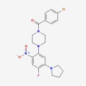 1-(4-bromobenzoyl)-4-[4-fluoro-2-nitro-5-(1-pyrrolidinyl)phenyl]piperazine