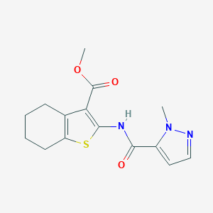molecular formula C15H17N3O3S B507881 Methyl 2-[(2-methylpyrazole-3-carbonyl)amino]-4,5,6,7-tetrahydro-1-benzothiophene-3-carboxylate CAS No. 515849-96-4
