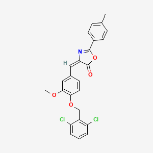 molecular formula C25H19Cl2NO4 B5078836 4-((E)-1-{4-[(2,6-DICHLOROBENZYL)OXY]-3-METHOXYPHENYL}METHYLIDENE)-2-(4-METHYLPHENYL)-1,3-OXAZOL-5(4H)-ONE 