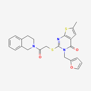 molecular formula C23H21N3O3S2 B5078873 2-{[2-(3,4-dihydro-2(1H)-isoquinolinyl)-2-oxoethyl]thio}-3-(2-furylmethyl)-6-methylthieno[2,3-d]pyrimidin-4(3H)-one 