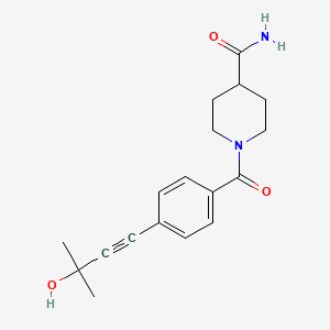 1-[4-(3-hydroxy-3-methyl-1-butyn-1-yl)benzoyl]-4-piperidinecarboxamide