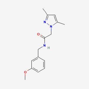 molecular formula C15H19N3O2 B5078910 2-(3,5-dimethyl-1H-pyrazol-1-yl)-N-(3-methoxybenzyl)acetamide 