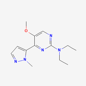 molecular formula C13H19N5O B5078974 N,N-diethyl-5-methoxy-4-(1-methyl-1H-pyrazol-5-yl)-2-pyrimidinamine 