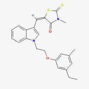 molecular formula C24H24N2O2S2 B5078984 5-({1-[2-(3-ethyl-5-methylphenoxy)ethyl]-1H-indol-3-yl}methylene)-3-methyl-2-thioxo-1,3-thiazolidin-4-one 