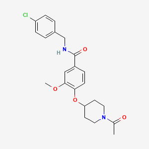 4-[(1-acetyl-4-piperidinyl)oxy]-N-(4-chlorobenzyl)-3-methoxybenzamide