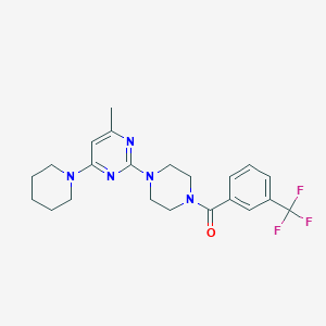 molecular formula C22H26F3N5O B5079007 4-methyl-6-(1-piperidinyl)-2-{4-[3-(trifluoromethyl)benzoyl]-1-piperazinyl}pyrimidine 