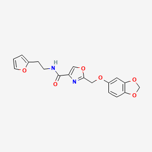 molecular formula C18H16N2O6 B5079013 2-[(1,3-benzodioxol-5-yloxy)methyl]-N-[2-(2-furyl)ethyl]-1,3-oxazole-4-carboxamide 