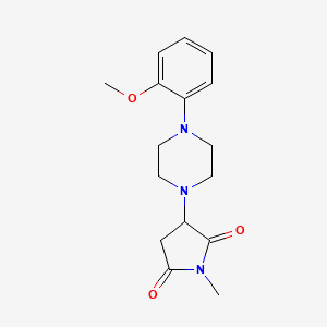 molecular formula C16H21N3O3 B5079053 3-[4-(2-methoxyphenyl)-1-piperazinyl]-1-methyl-2,5-pyrrolidinedione 