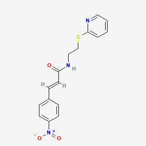 3-(4-nitrophenyl)-N-[2-(2-pyridinylthio)ethyl]acrylamide