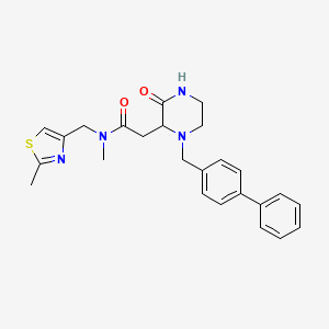 2-[1-(4-biphenylylmethyl)-3-oxo-2-piperazinyl]-N-methyl-N-[(2-methyl-1,3-thiazol-4-yl)methyl]acetamide